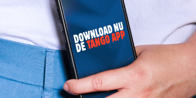 Smartphone met download de Tango App